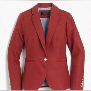 J.Crew NWOT Campbell Blazer in Cinnamon Brown Linen Single Button Jacket 000P